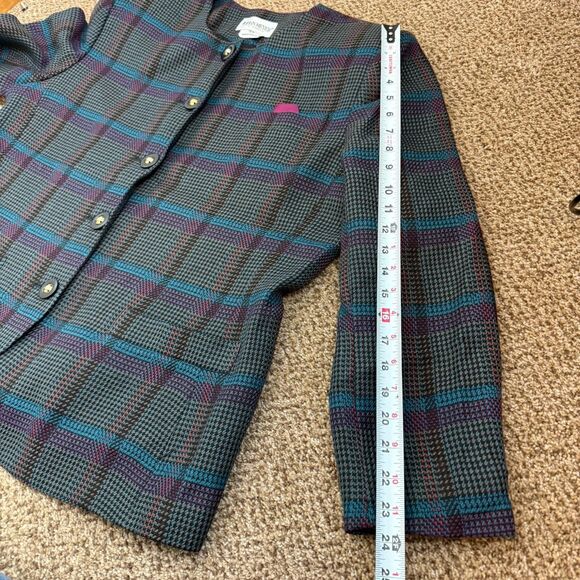 John Meyer Of Norwich Wool Blend Plaid Button Down Blazer Women’s Size 18W - Picture 9 of 13